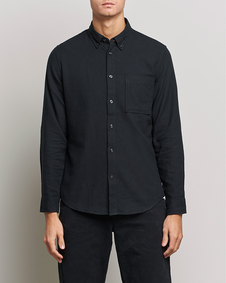 Herre | Skjorter | NN07 | Arne Brushed Flannel Shirt Black