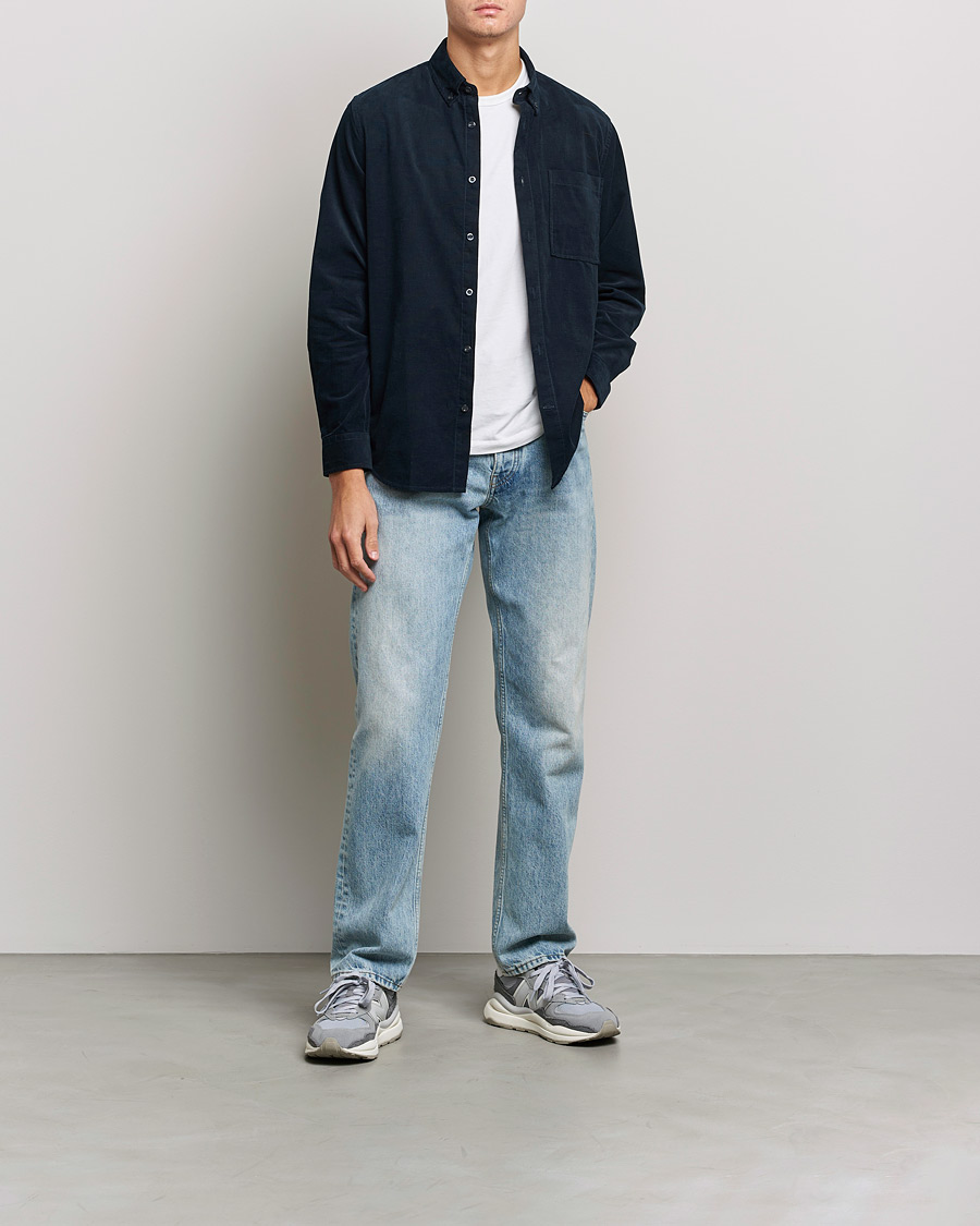Herre | Skjorter | NN07 | Arne Corduroy Shirt Navy