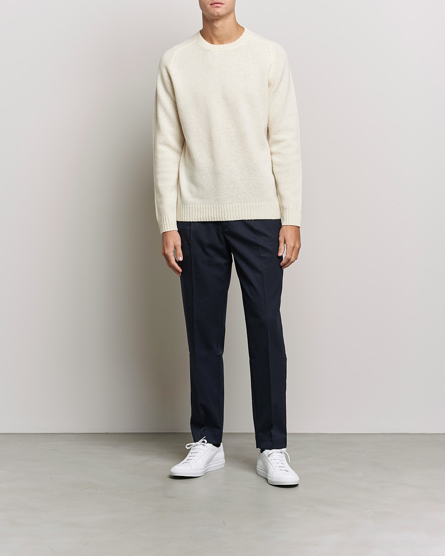 Herre | Trøjer | NN07 | Nathan Brushed Crew Neck Ecru