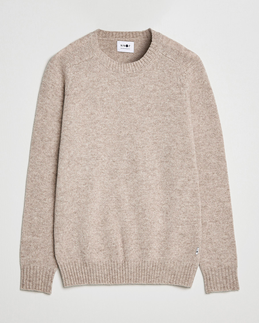 Herre | Trøjer | NN07 | Nathan Brushed Crew Neck Khaki Melange
