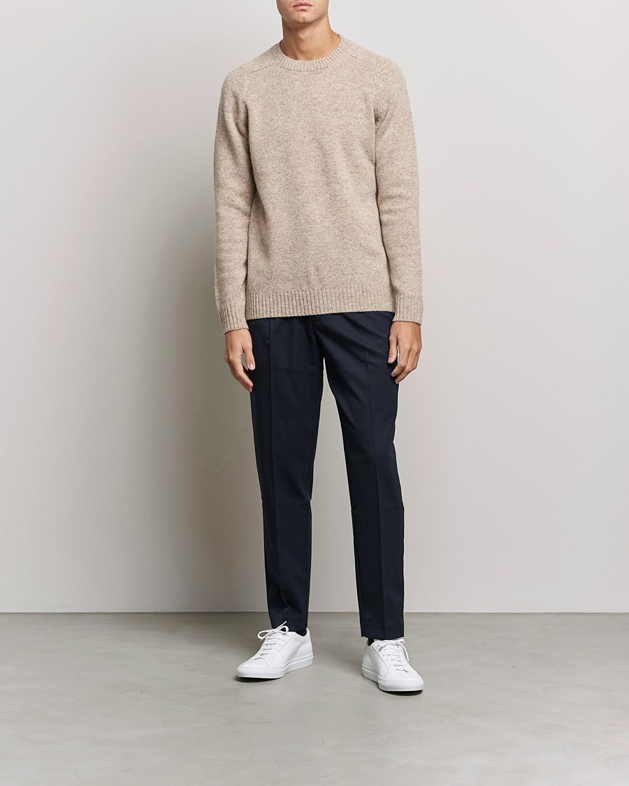 Herre | Trøjer | NN07 | Nathan Brushed Crew Neck Khaki Melange