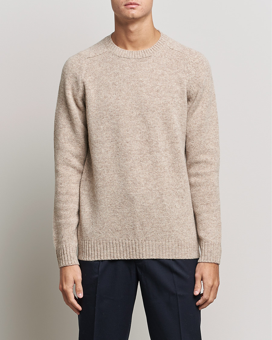 Herre | Trøjer | NN07 | Nathan Brushed Crew Neck Khaki Melange
