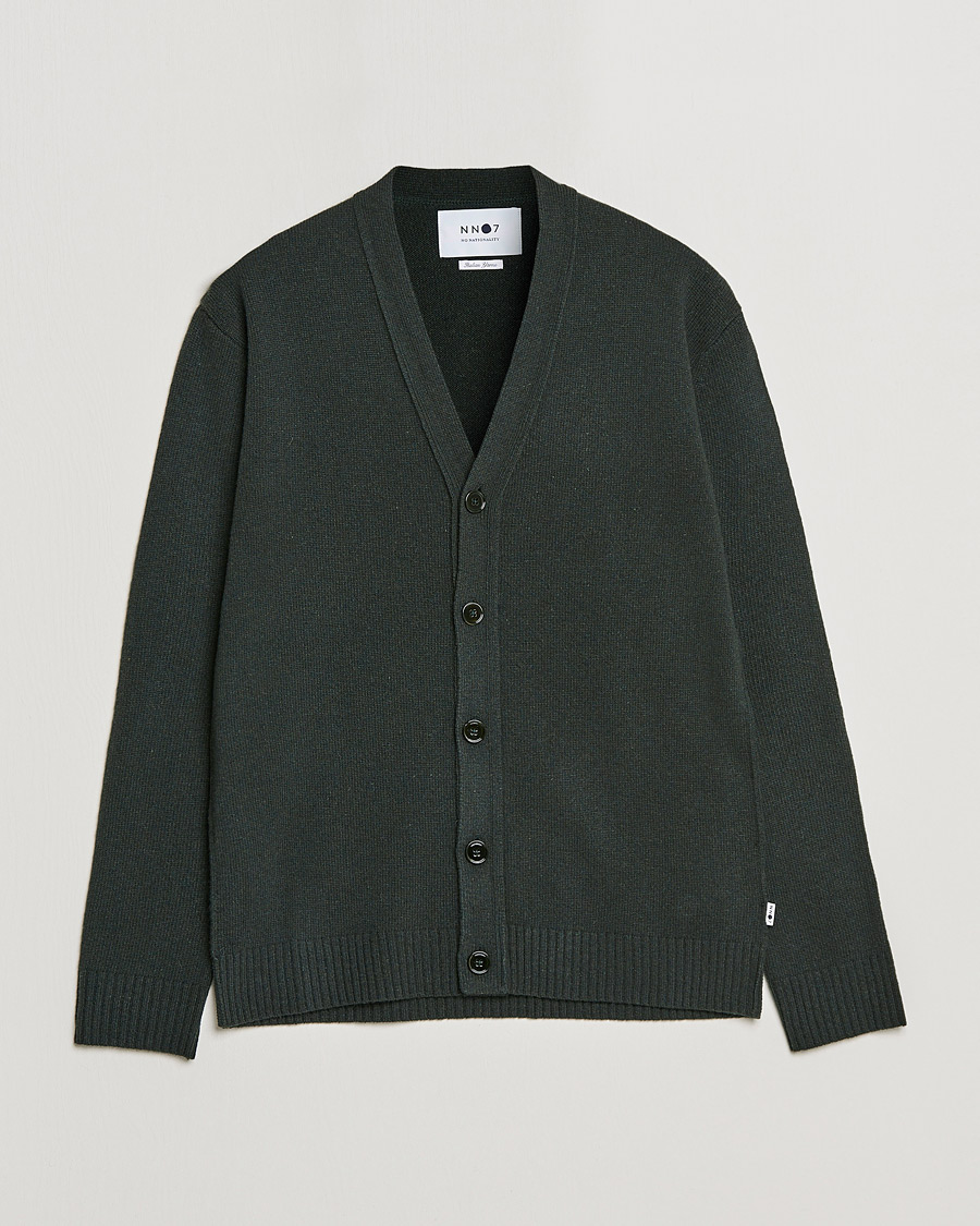 Herre | Trøjer | NN07 | Bjorn Lambswool Cardigan Dark Army