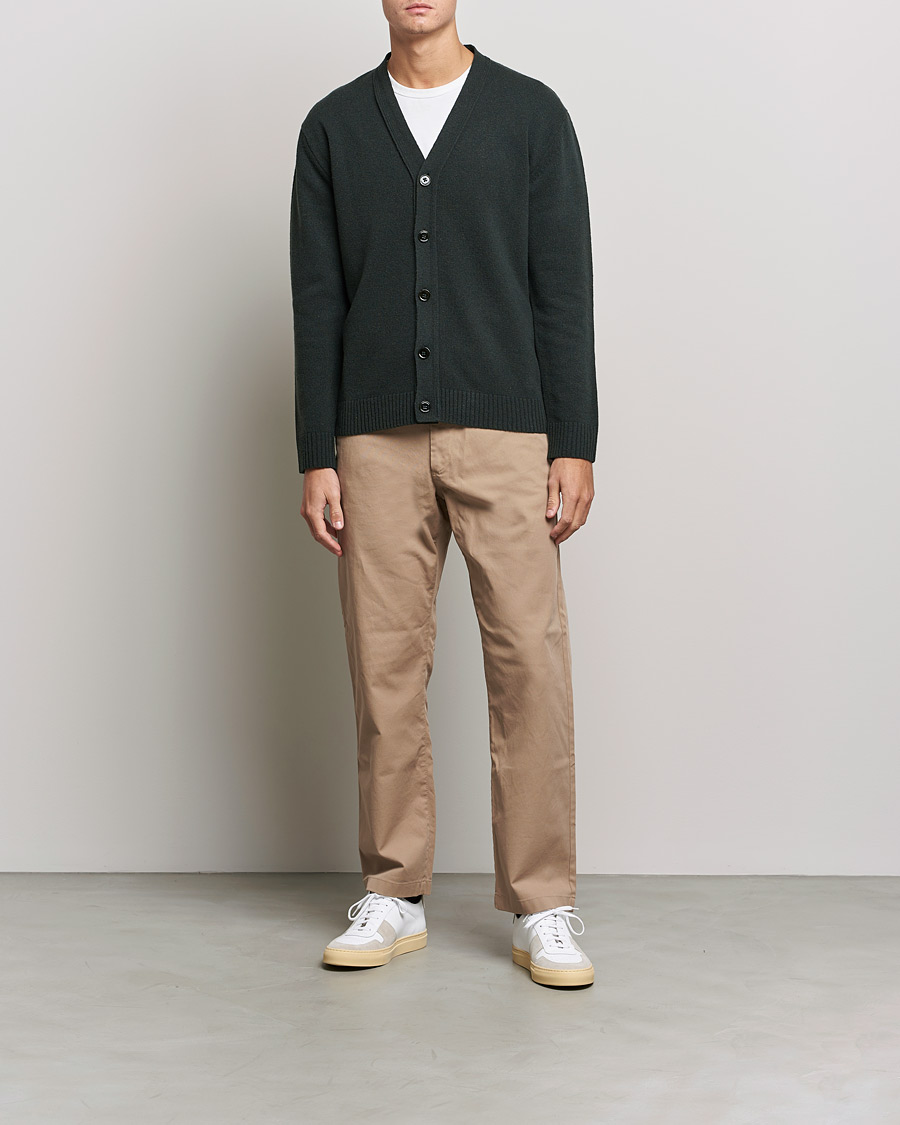 Herre | Trøjer | NN07 | Bjorn Lambswool Cardigan Dark Army
