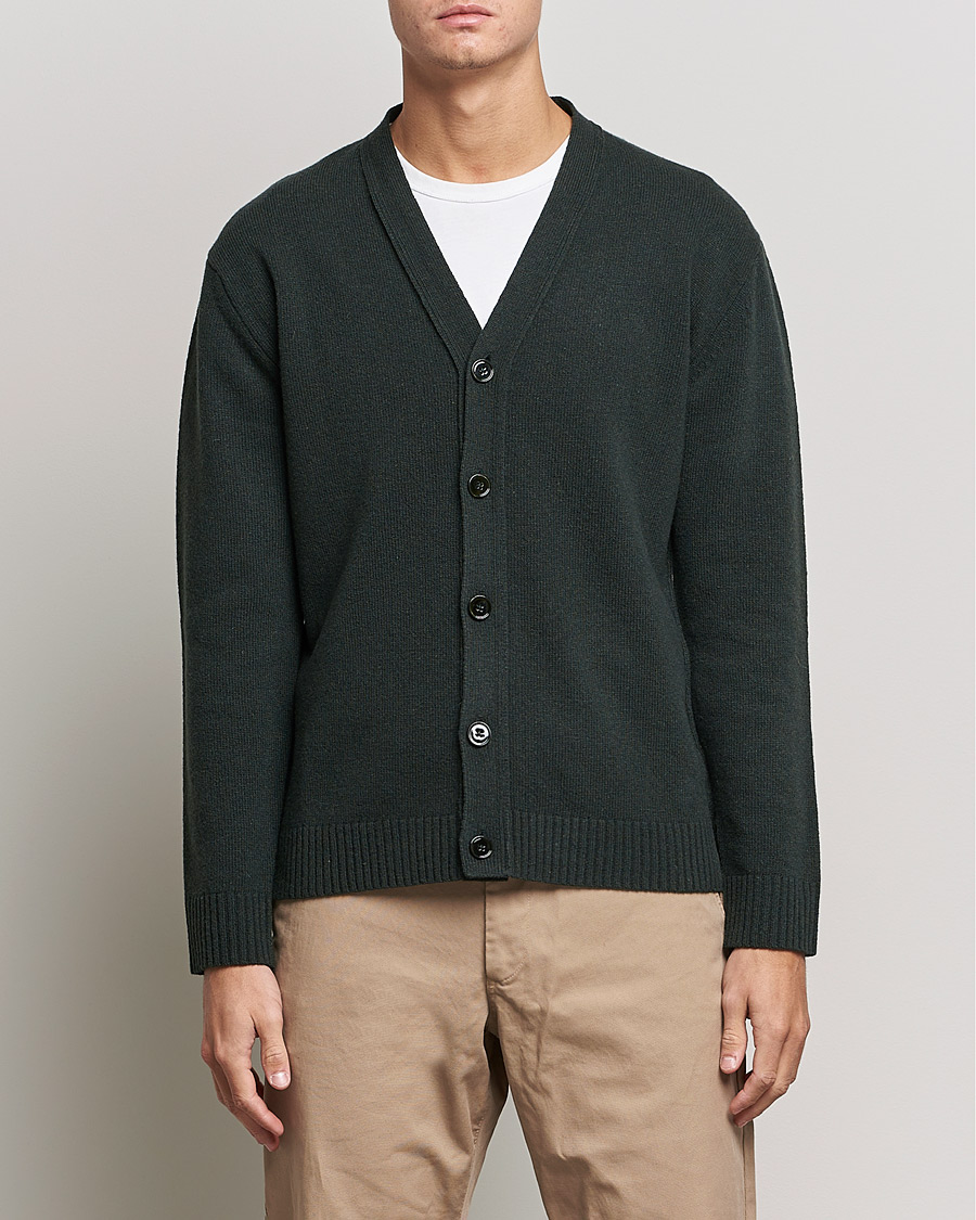 Herre | Trøjer | NN07 | Bjorn Lambswool Cardigan Dark Army