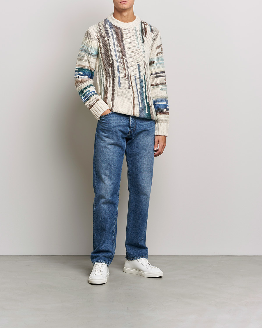 Herre | Trøjer | NN07 | Brady Knitted Sweater Ecru Mutli