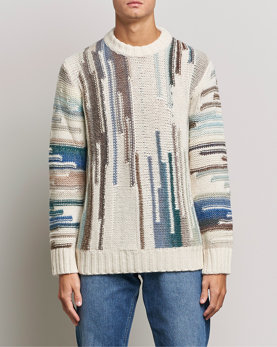 Herre | Trøjer | NN07 | Brady Knitted Sweater Ecru Mutli