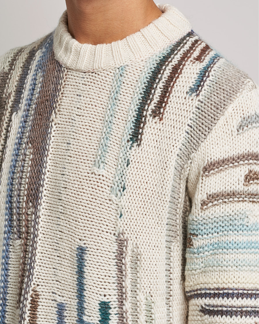 Herre | Trøjer | NN07 | Brady Knitted Sweater Ecru Mutli