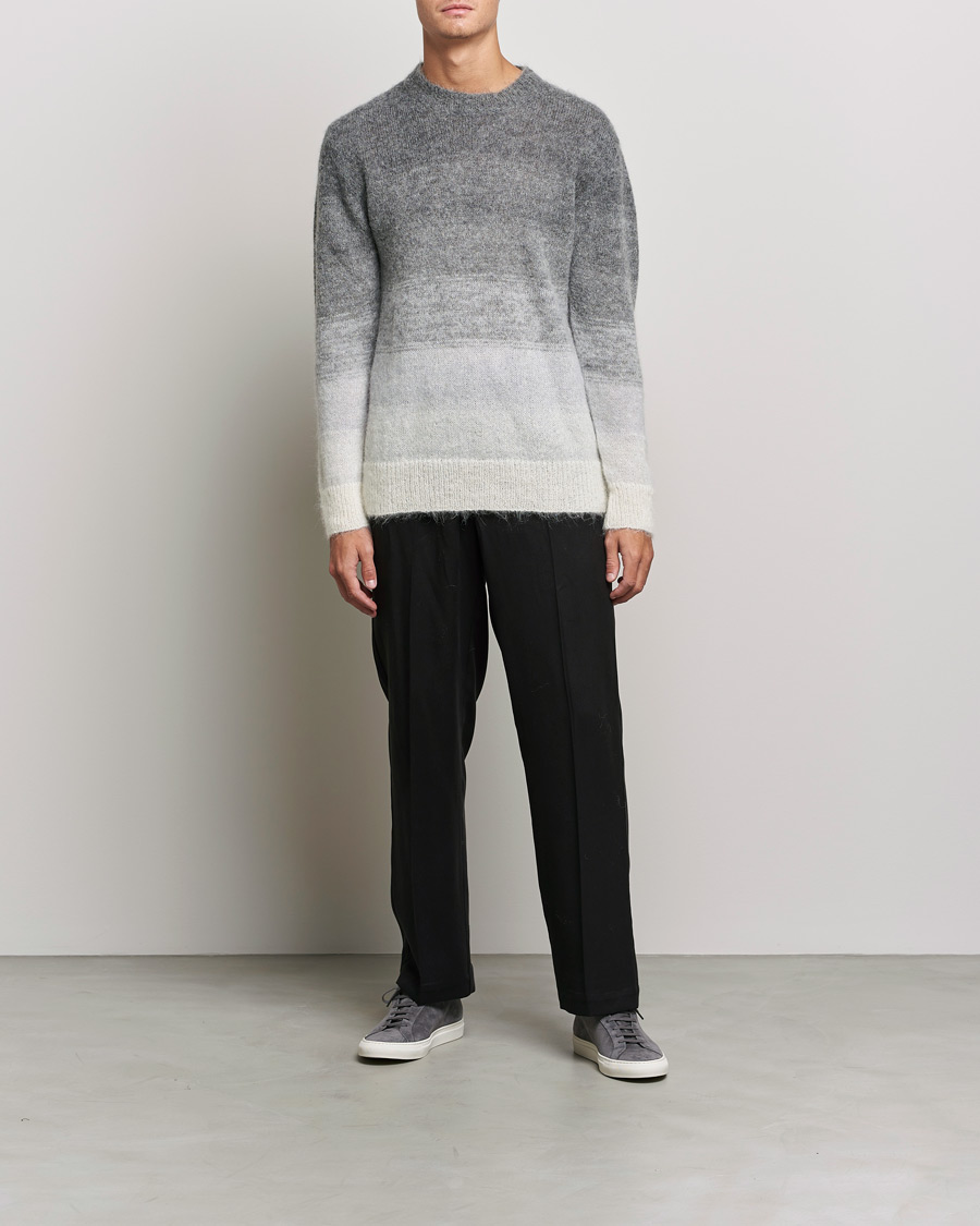 Herre | Trøjer | NN07 | Walther Alpacka Mohair Knitted Sweater Grey Multi