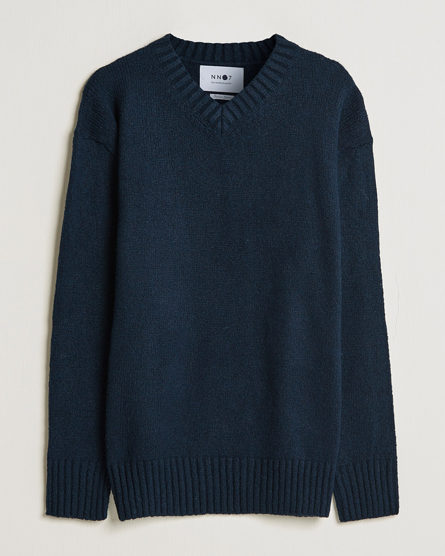 Herre | Trøjer | NN07 | Grayson Knitted V-Neck Sweater Navy