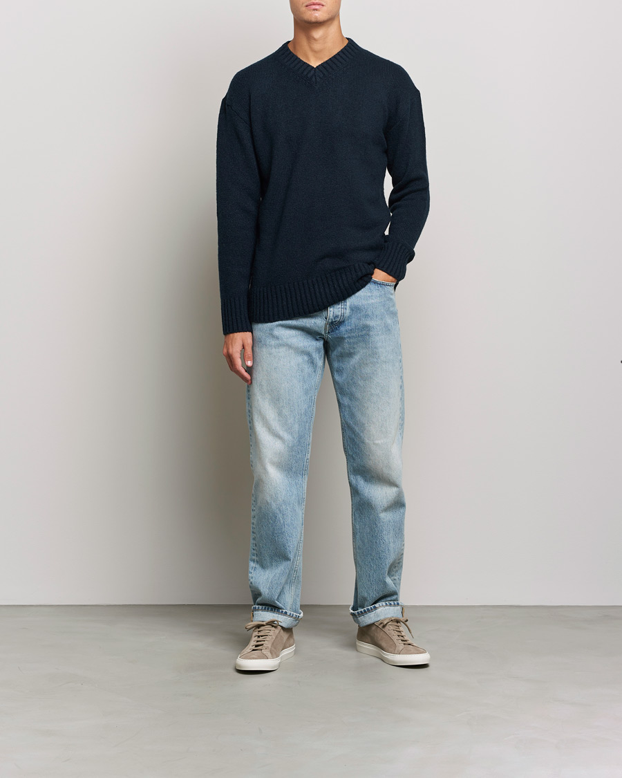 Herre | Trøjer | NN07 | Grayson Knitted V-Neck Sweater Navy