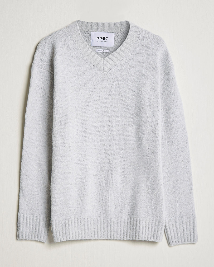 Herre | Trøjer | NN07 | Grayson Knitted V-Neck Sweater Light Grey