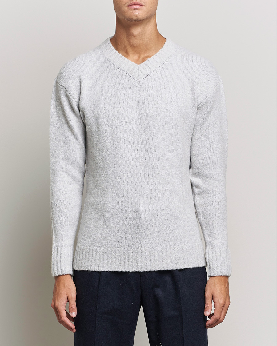 Herre | Trøjer | NN07 | Grayson Knitted V-Neck Sweater Light Grey