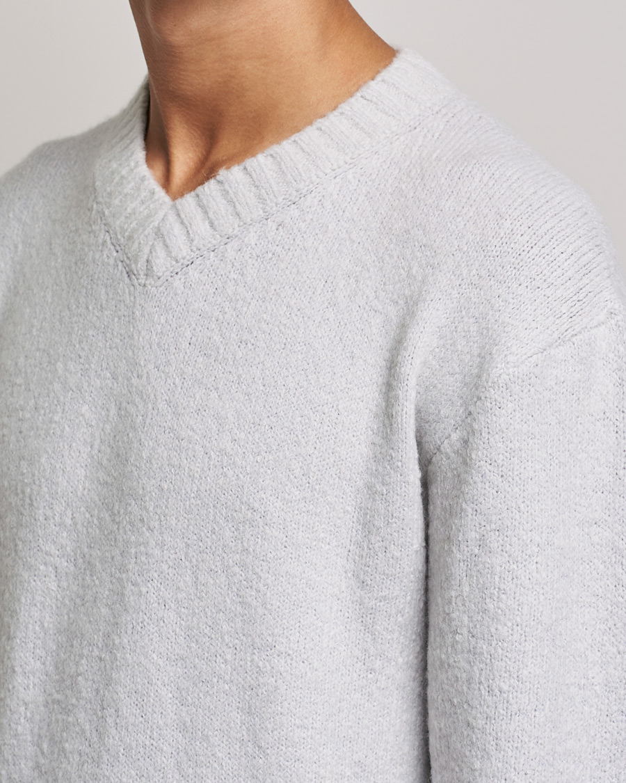 Herre | Trøjer | NN07 | Grayson Knitted V-Neck Sweater Light Grey