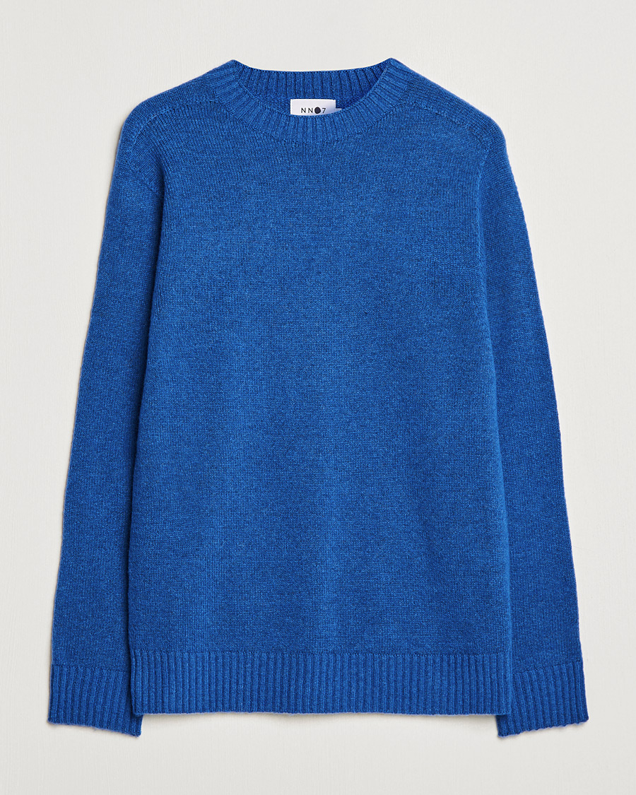 Herre | Trøjer | NN07 | Nathan Brushed Wool Knitted Sweater Cobolt Blue