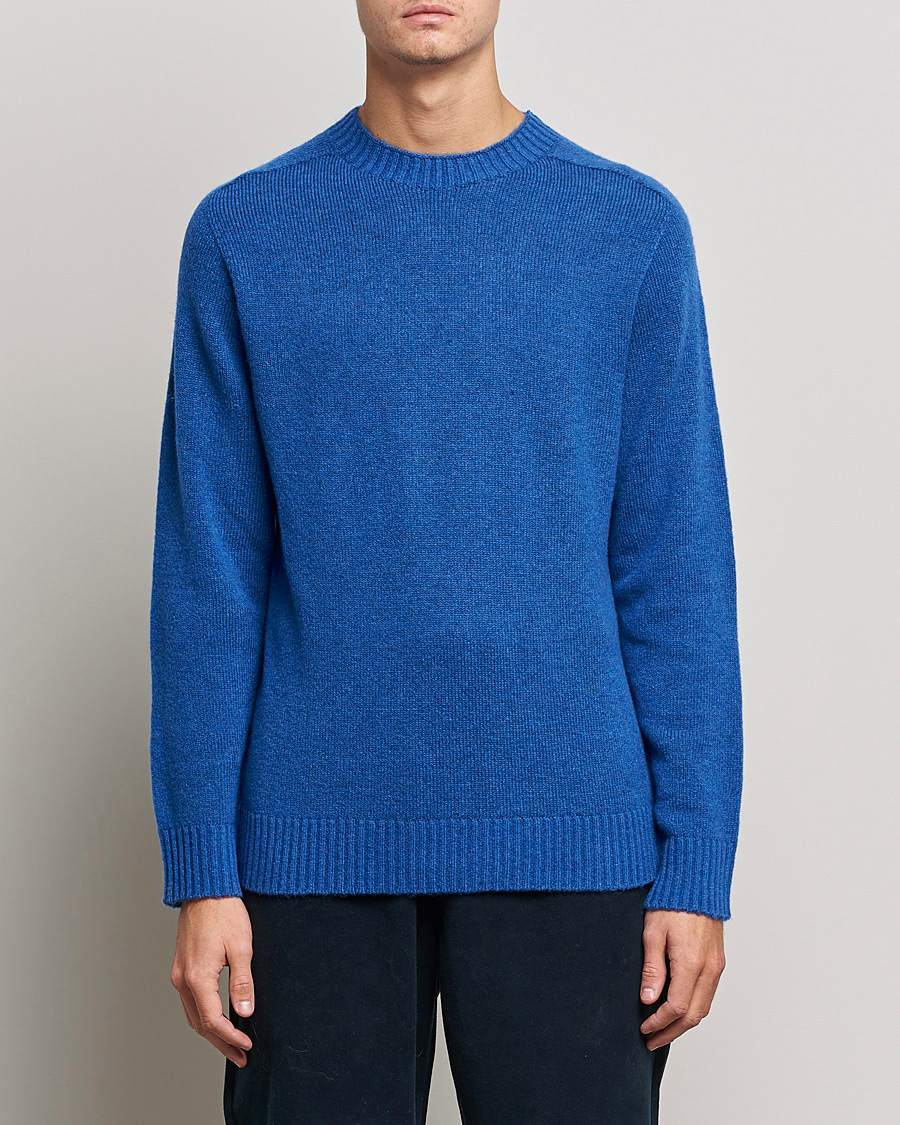 Herre | Trøjer | NN07 | Nathan Brushed Wool Knitted Sweater Cobolt Blue
