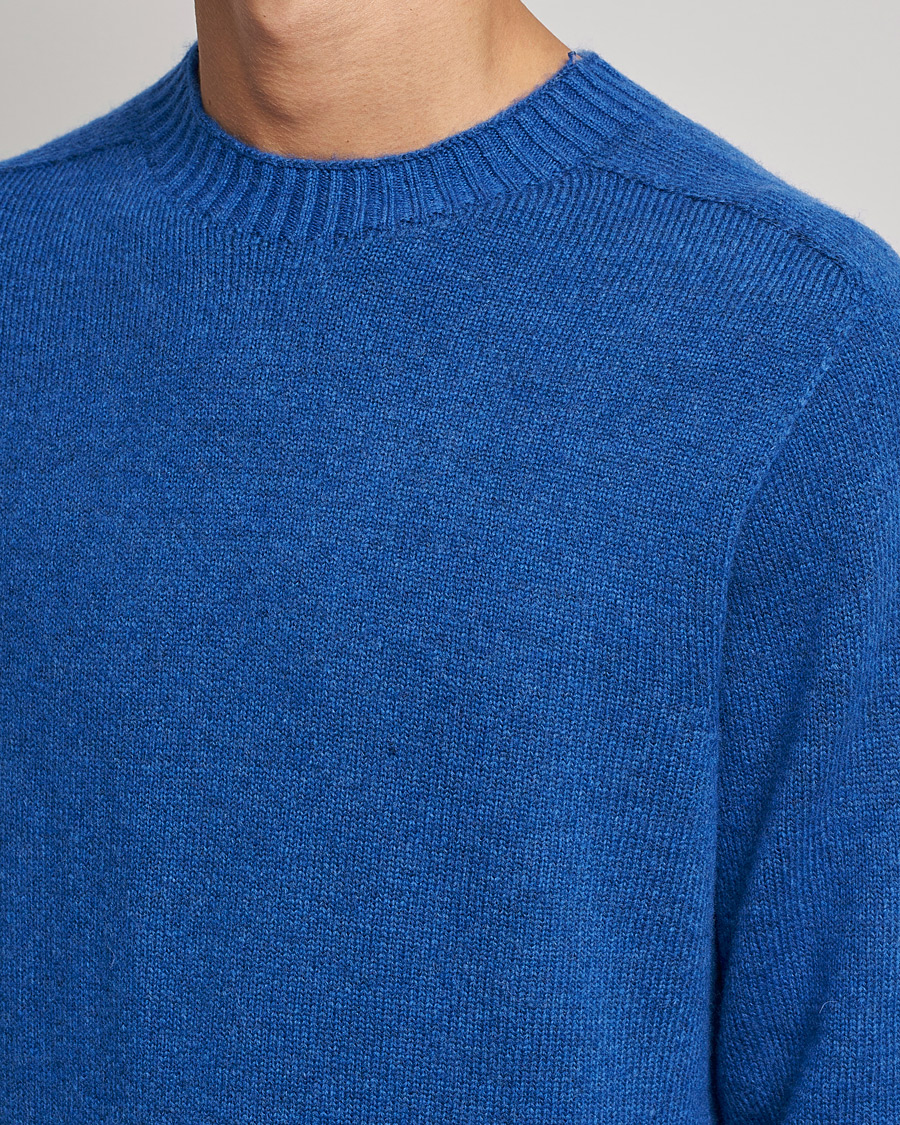 Herre | Trøjer | NN07 | Nathan Brushed Wool Knitted Sweater Cobolt Blue