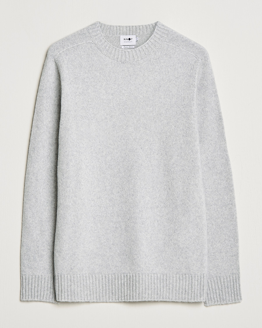 Herre | Trøjer | NN07 | Nathan Brushed Wool Knitted Sweater Light Grey Mel