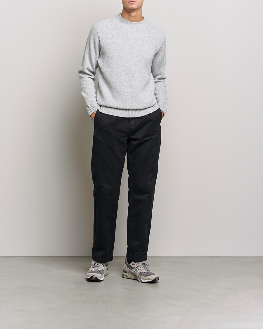 Herre | Trøjer | NN07 | Nathan Brushed Wool Knitted Sweater Light Grey Mel