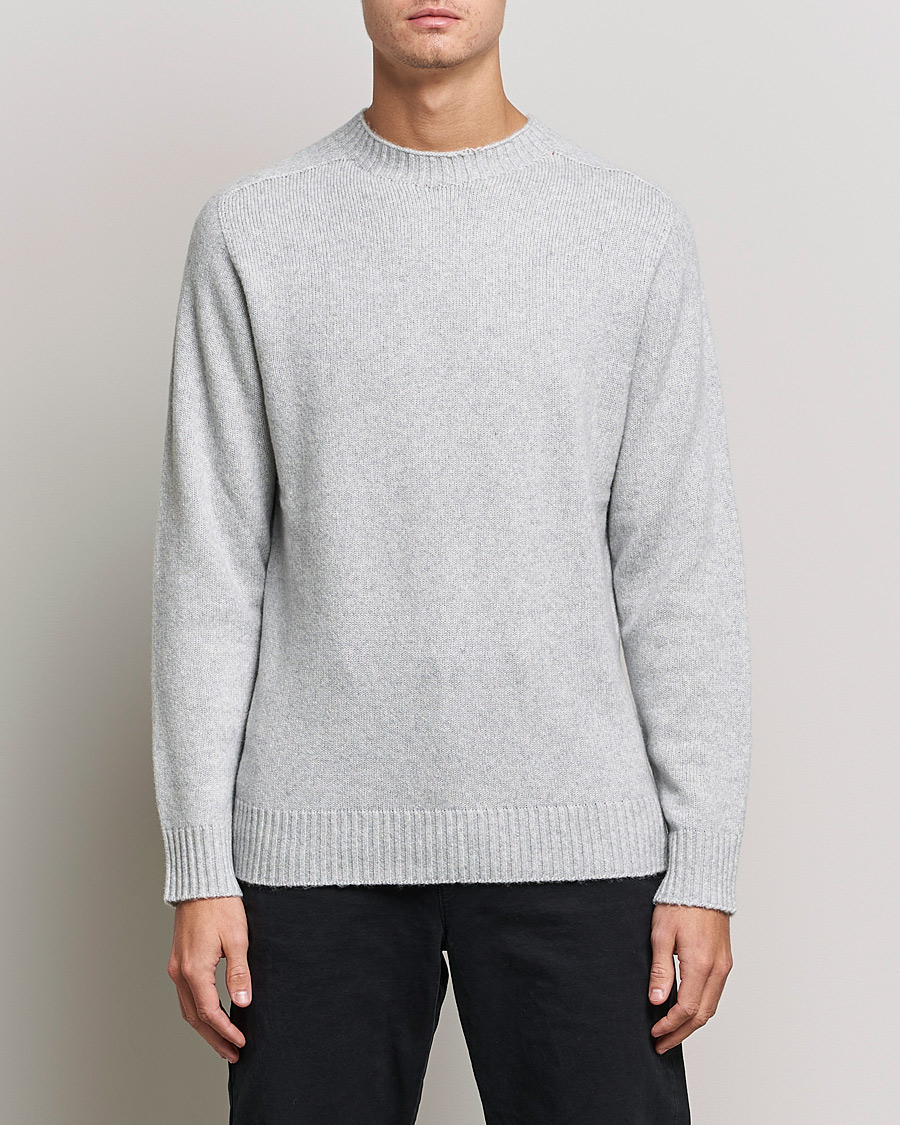 Herre | Trøjer | NN07 | Nathan Brushed Wool Knitted Sweater Light Grey Mel