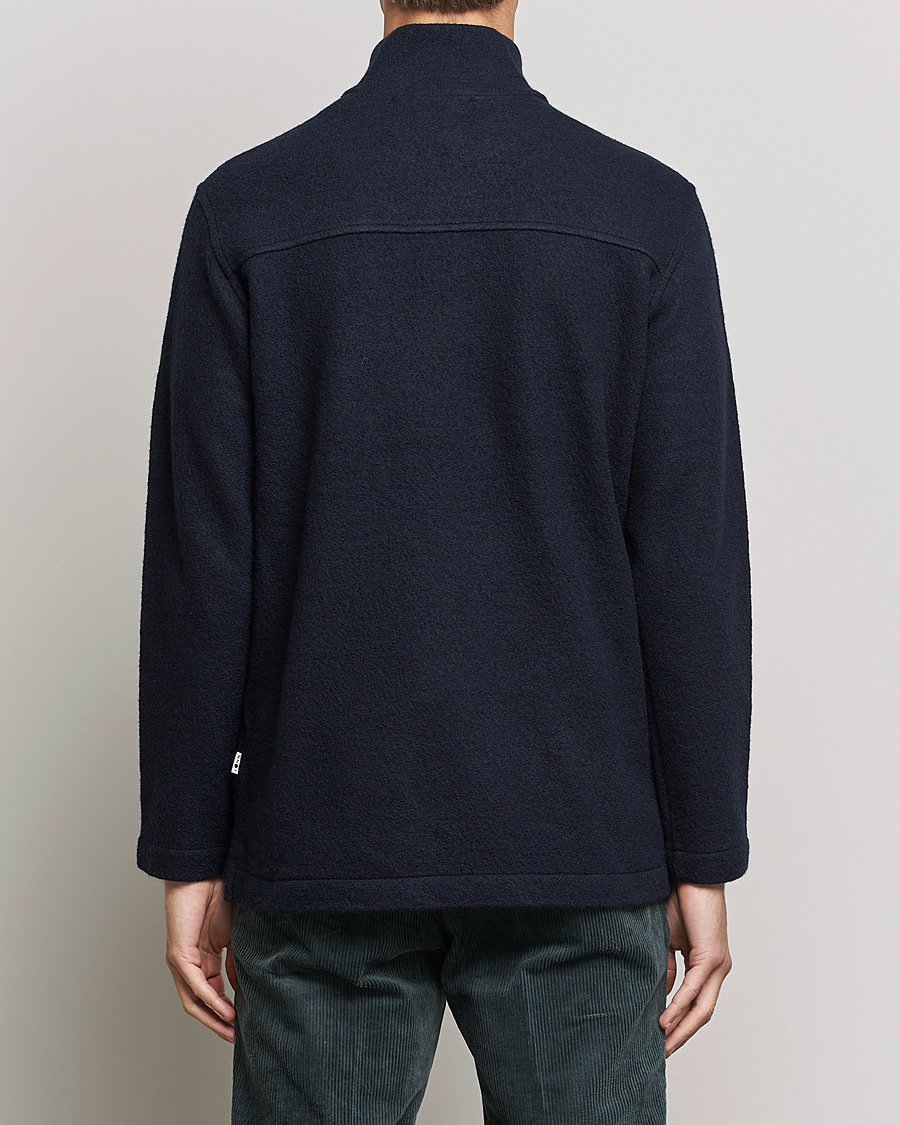 Herre | Trøjer | NN07 | Anders Boiled Wool Half Zip Navy