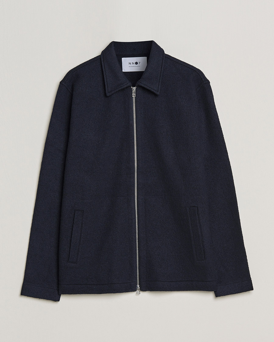 Herre | Trøjer | NN07 | Ivan Boiled Wool Full Zip Navy