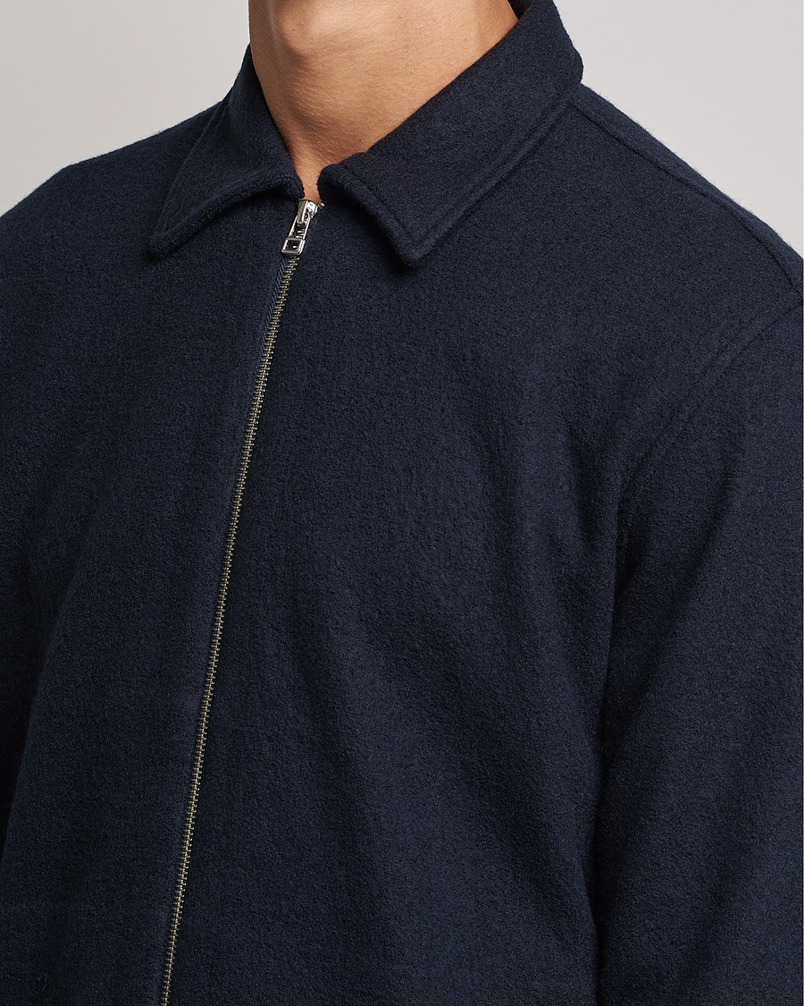 Herre | Trøjer | NN07 | Ivan Boiled Wool Full Zip Navy