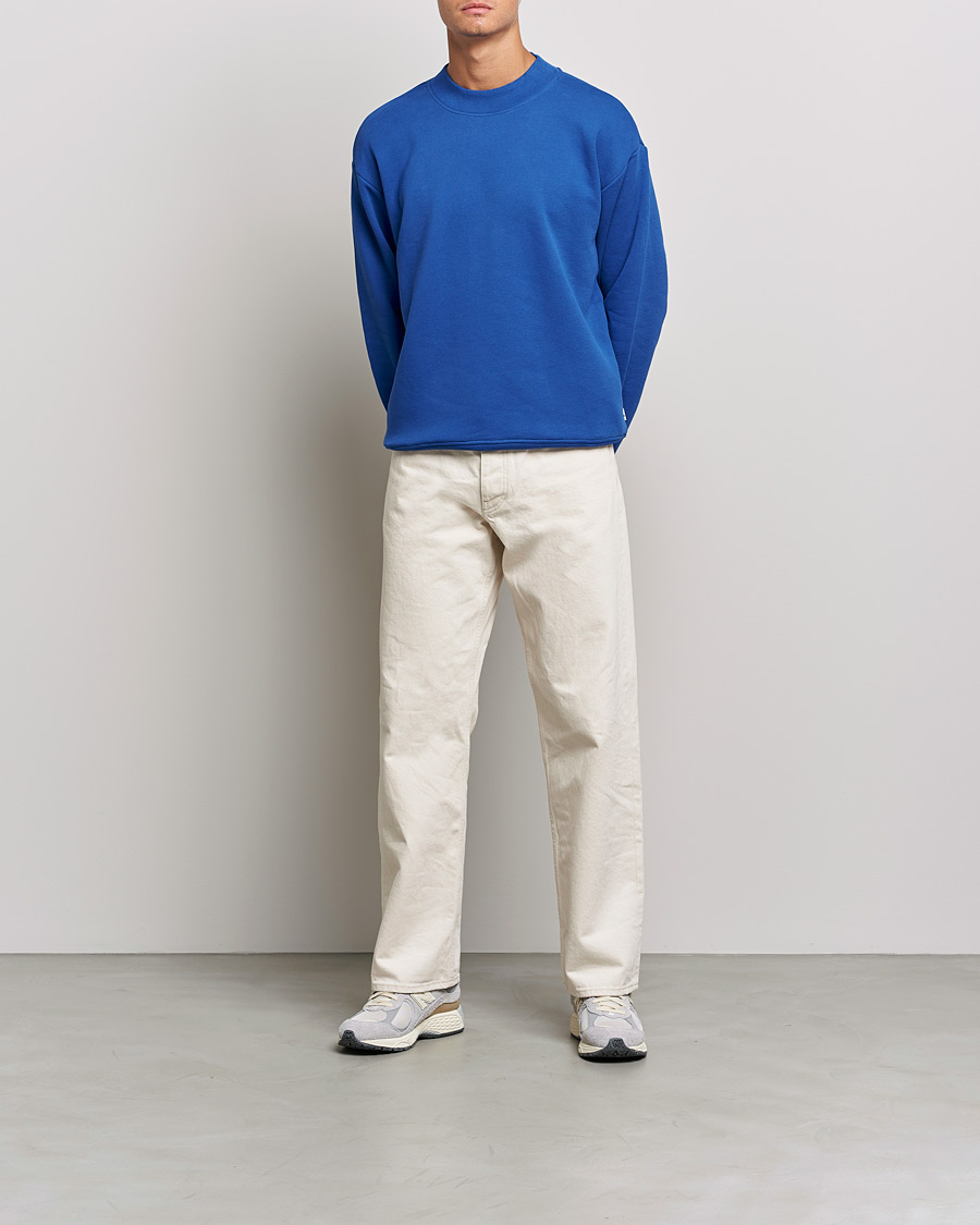 Herre | Business & Beyond | NN07 | Briggs Mock Neck Jersey Sweatshirt Cobolt Blue