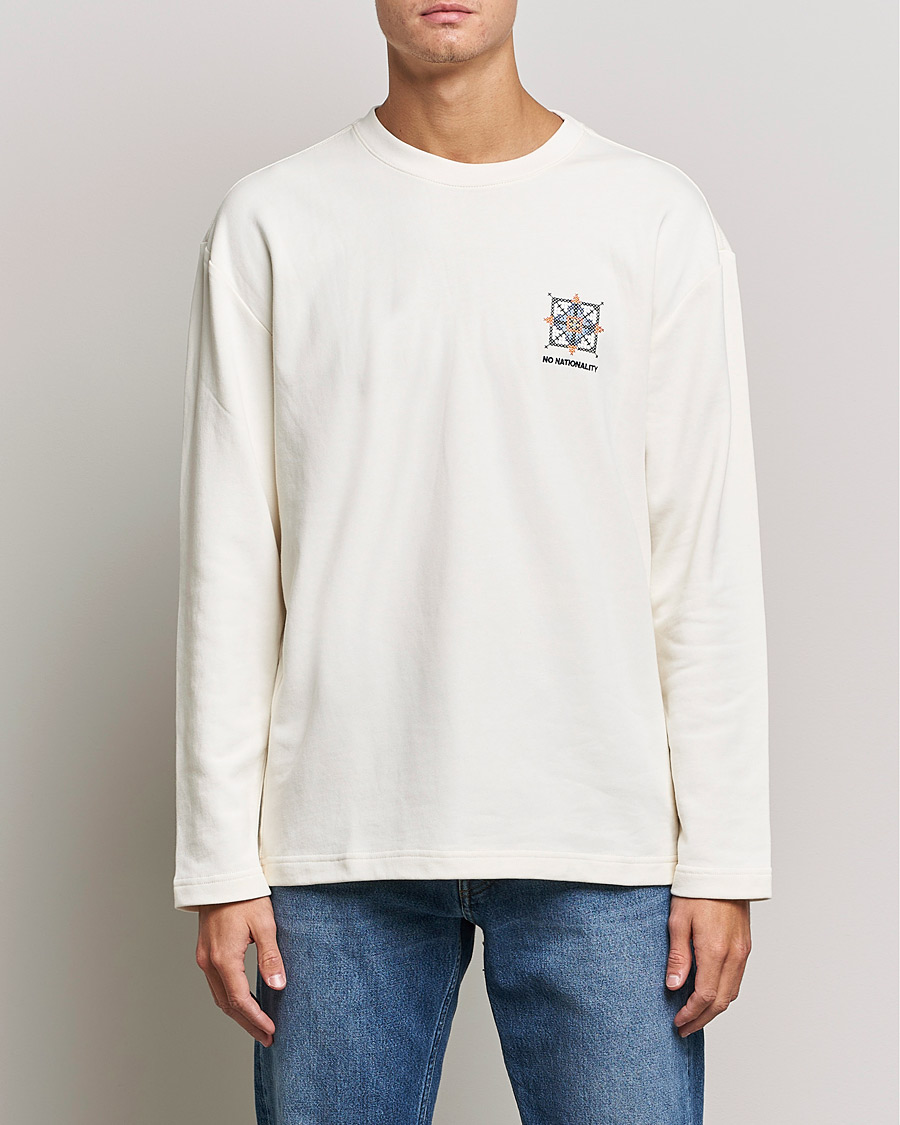 Herre | Langærmede t-shirts | NN07 | Alan Heavy Logo Long Sleeve T-Shirt Off White