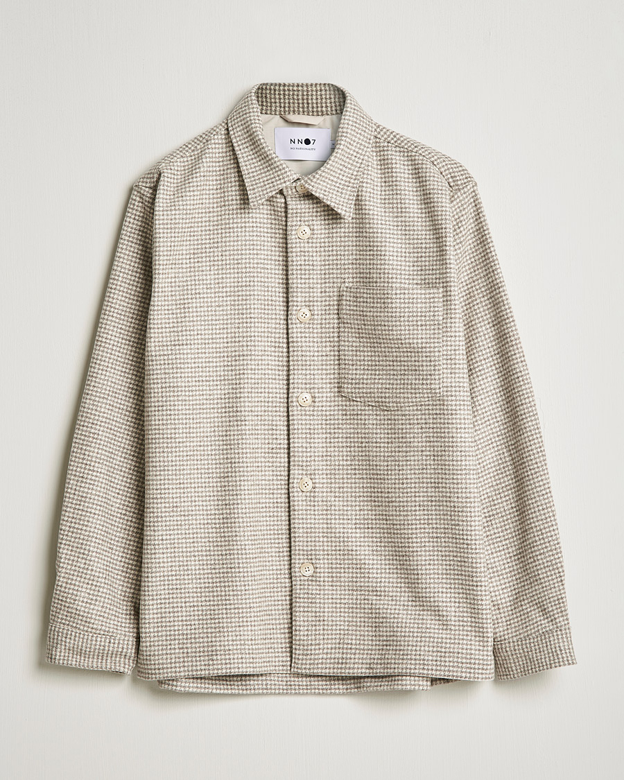 Herre | Skjorter | NN07 | Peter Houndstooth Overshirt Grey Check