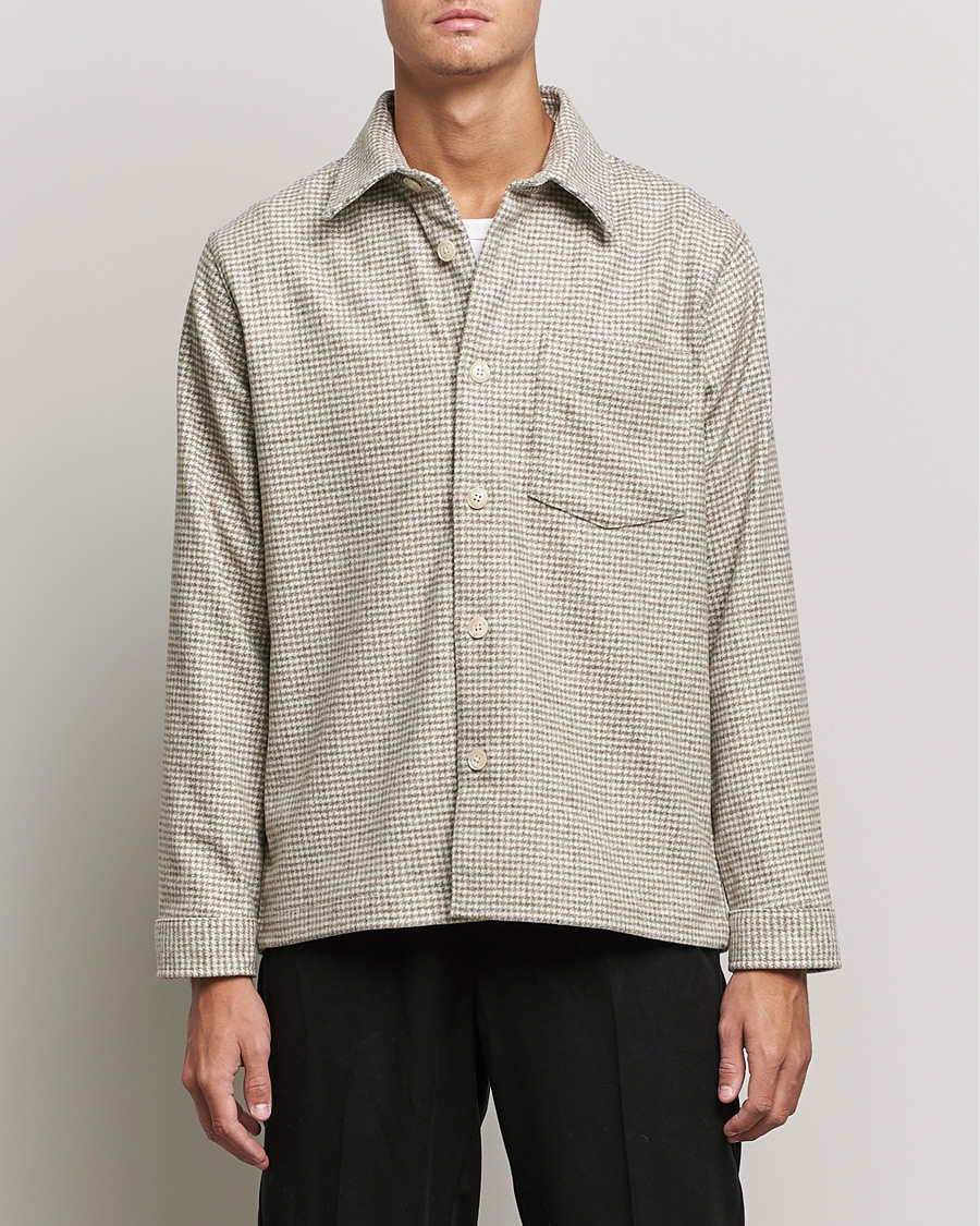 Herre | Skjorter | NN07 | Peter Houndstooth Overshirt Grey Check