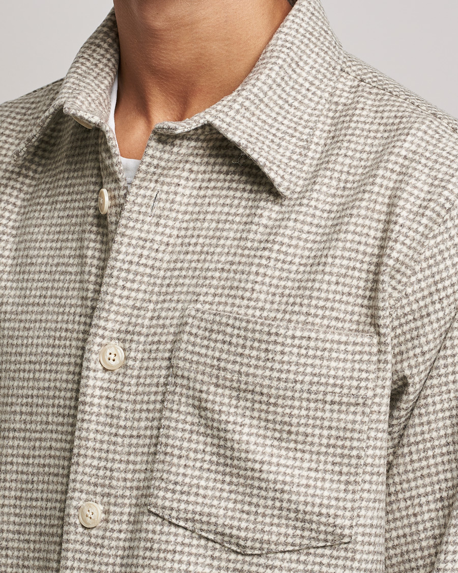 Herre | Skjorter | NN07 | Peter Houndstooth Overshirt Grey Check