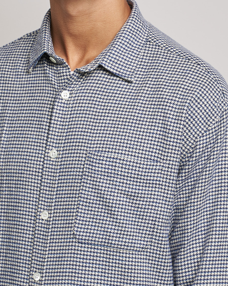 Herre | Skjorter | NN07 | Deon Houndstooth Shirt Blue/White