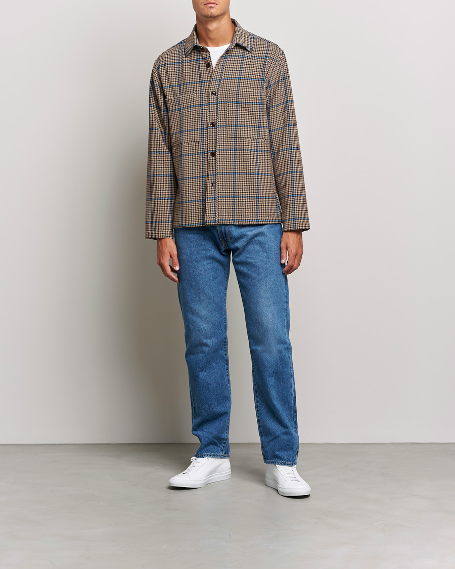 Herre | Skjorter | NN07 | Frode Checked Overshirt Brown/Cobolt Blue