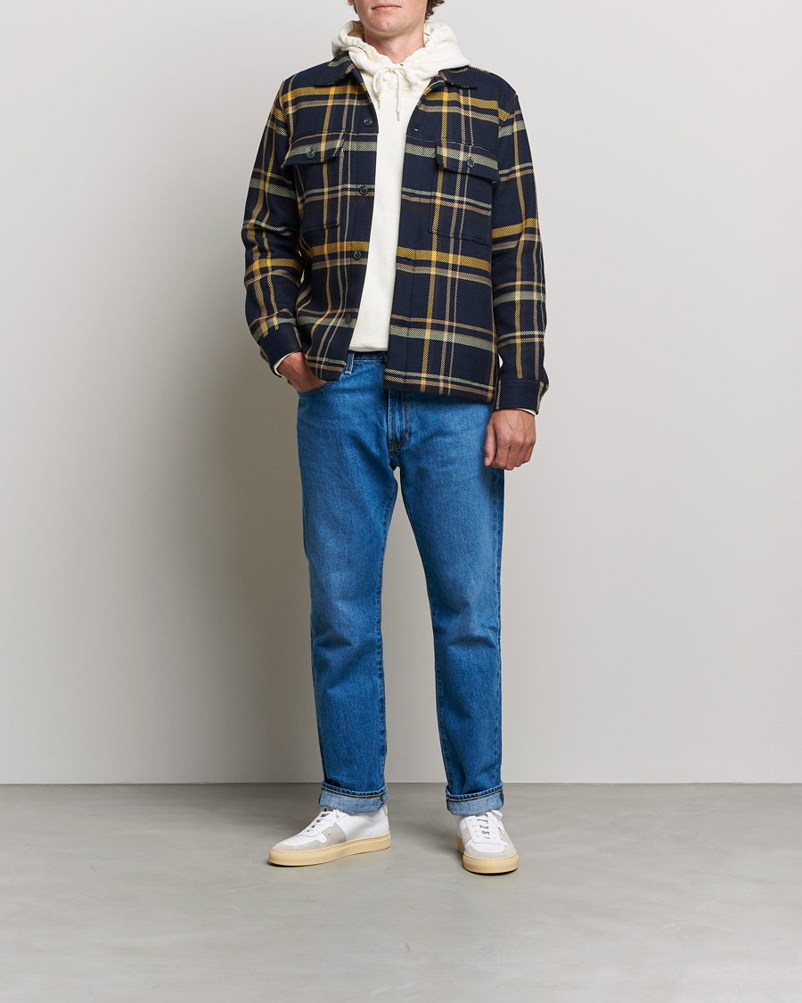 Herre | Skjorter | NN07 | Wilas Checked Overshirt Navy/Yellow