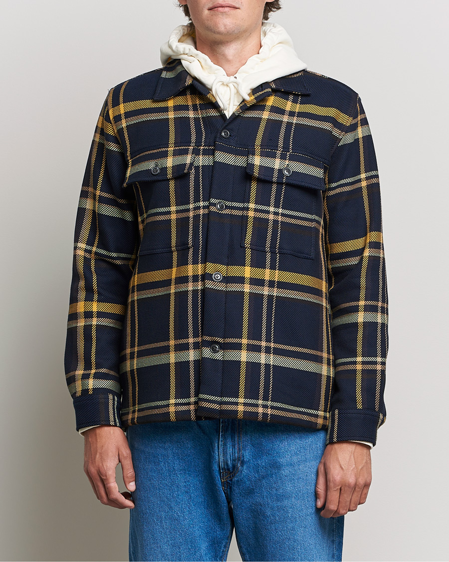Herre | Skjorter | NN07 | Wilas Checked Overshirt Navy/Yellow