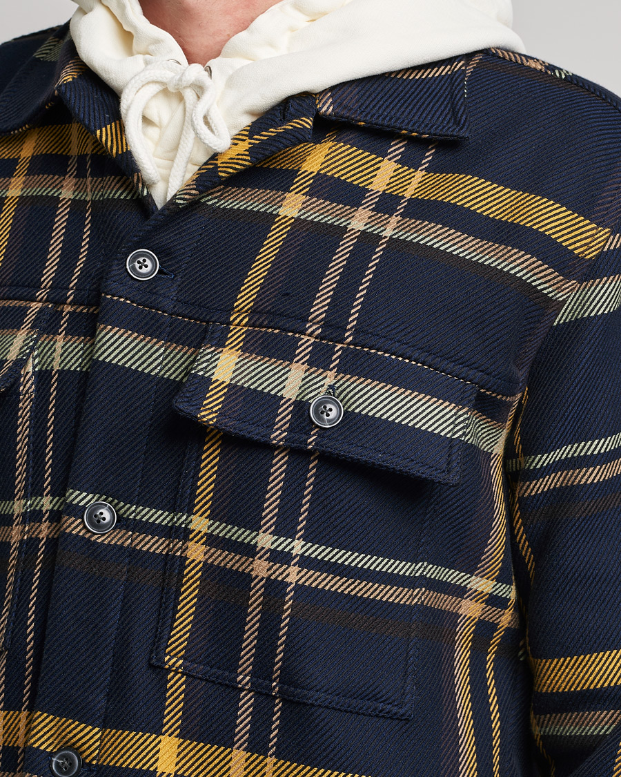 Herre | Skjorter | NN07 | Wilas Checked Overshirt Navy/Yellow