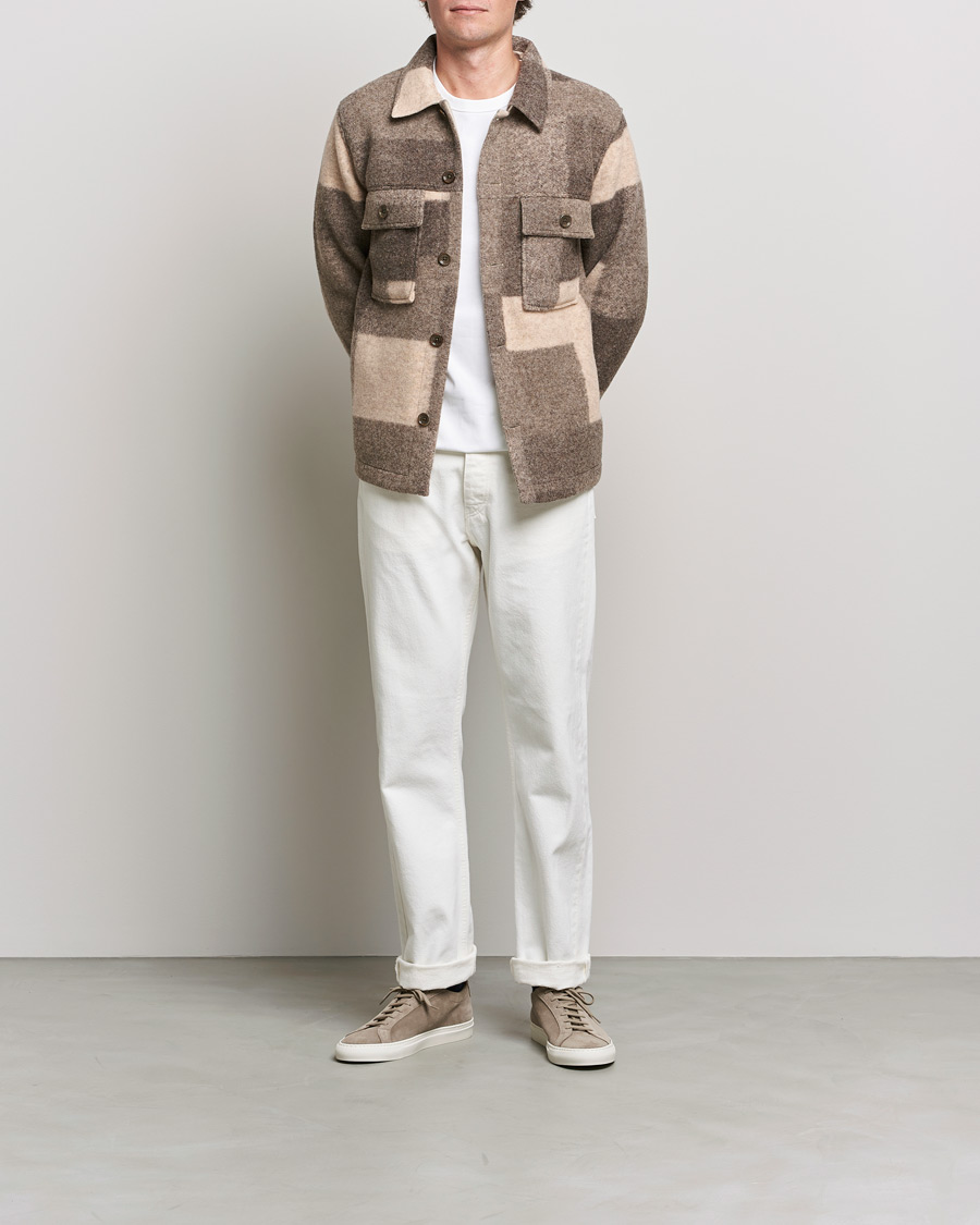 Herre | Jakker | NN07 | Wilas Checked Shirt Jacket Camel