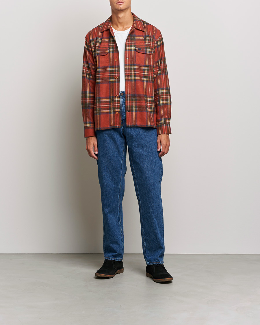 Herre | Skjorter | Nudie Jeans | Sten Wool Tartan Check Shirt Poppy Red