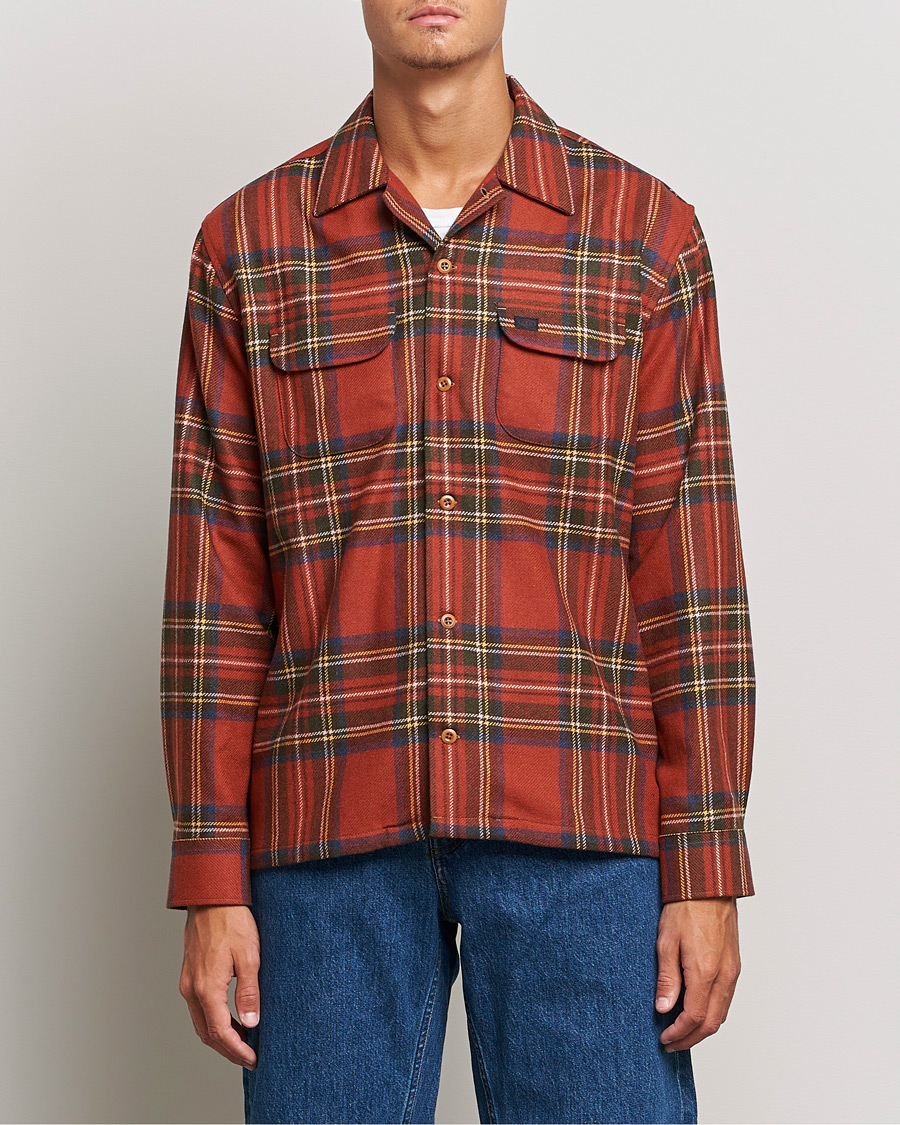 Herre | Skjorter | Nudie Jeans | Sten Wool Tartan Check Shirt Poppy Red