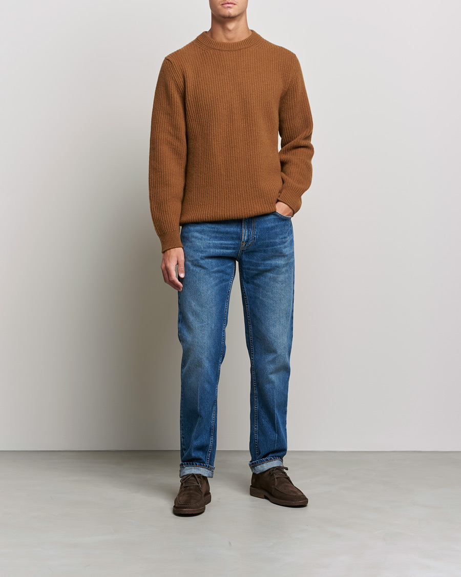 Herre | Trøjer | Nudie Jeans | August Wool Rib Knitted Sweater Oak