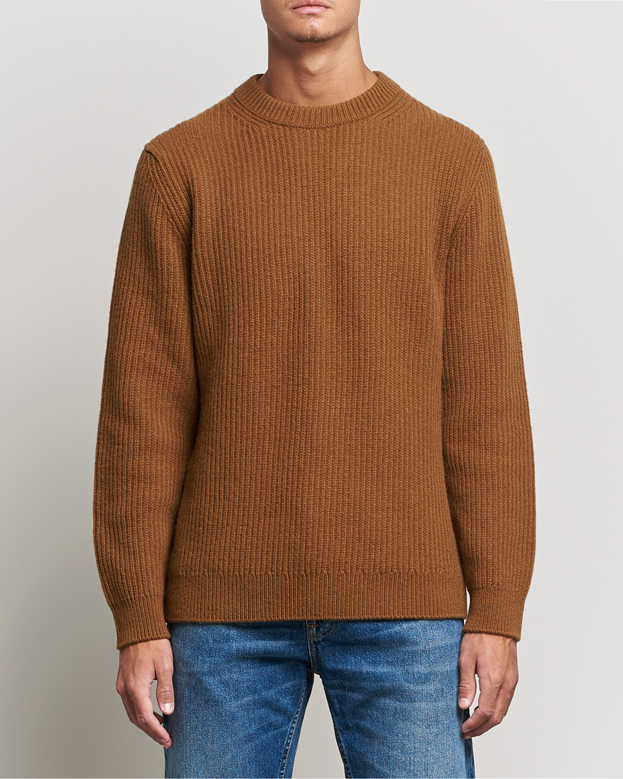 Herre | Trøjer | Nudie Jeans | August Wool Rib Knitted Sweater Oak
