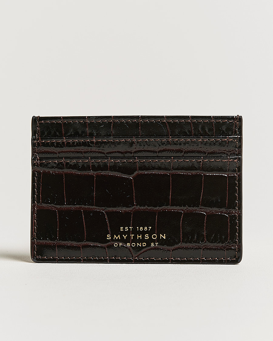 Herre | Punge | Smythson | Mara Flat Cardholder Dark Brown