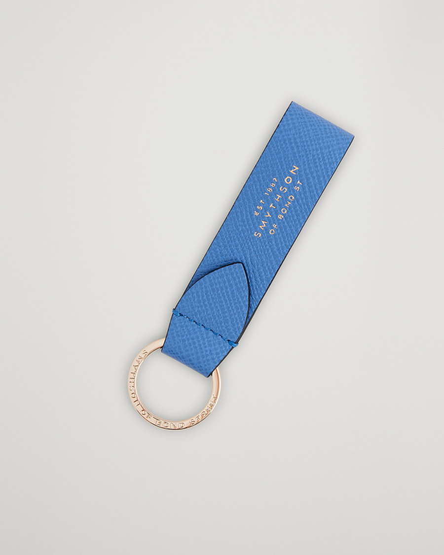 Herre | Nøgleringe | Smythson | Panama Leather Keyring Nile Blue