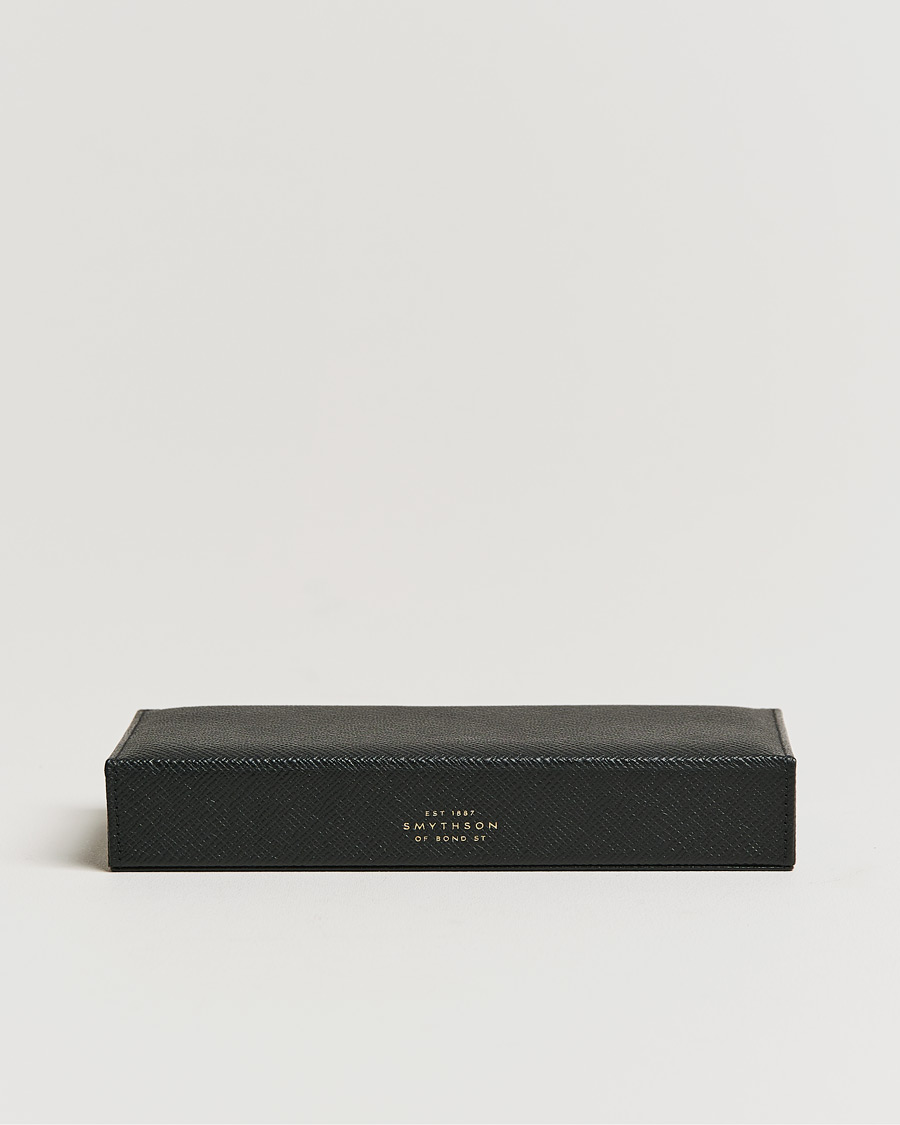 Herre | Smythson Panama Cufflink Box Black | Smythson | Panama Cufflink Box Black