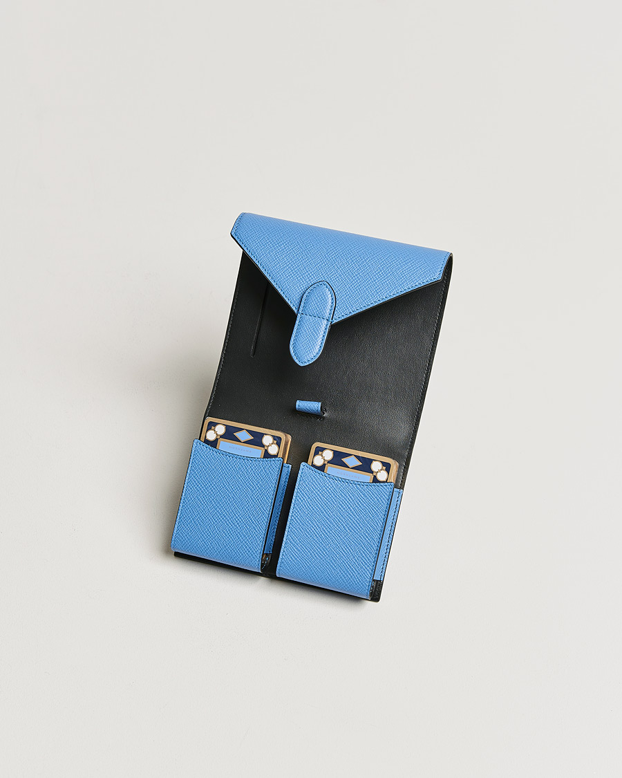 Herre | Smythson Double Playing Case Nile Blue | Smythson | Double Playing Case Nile Blue