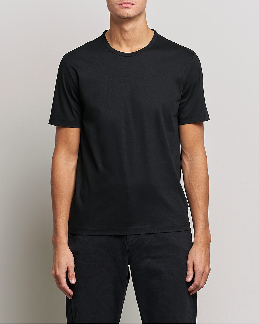 Herre | T-Shirts | Tiger of Sweden | Olaf Mercerized Cotton Tee Black