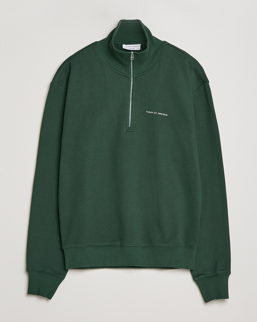 Herre | Trøjer | Tiger of Sweden | Marlon Half Zip Sweatshirt Ever Green