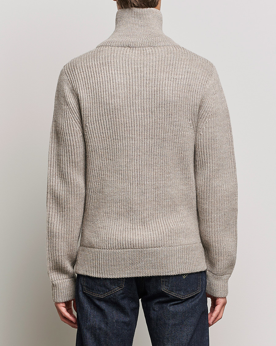 Herre | Trøjer | Tiger of Sweden | Nyman Wool Zip Cardigan Moon Stone
