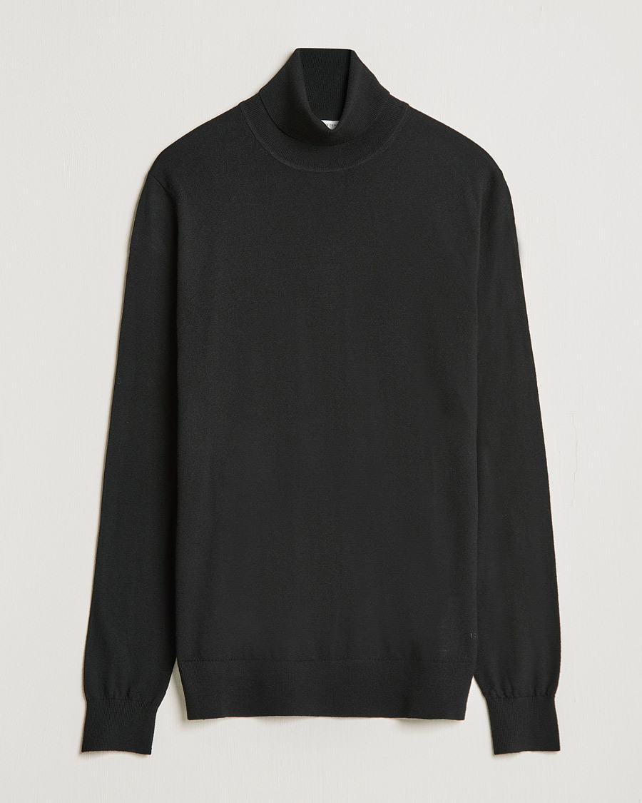 Herre | Trøjer | Tiger of Sweden | Neville Extra Fine Merino Polo Black